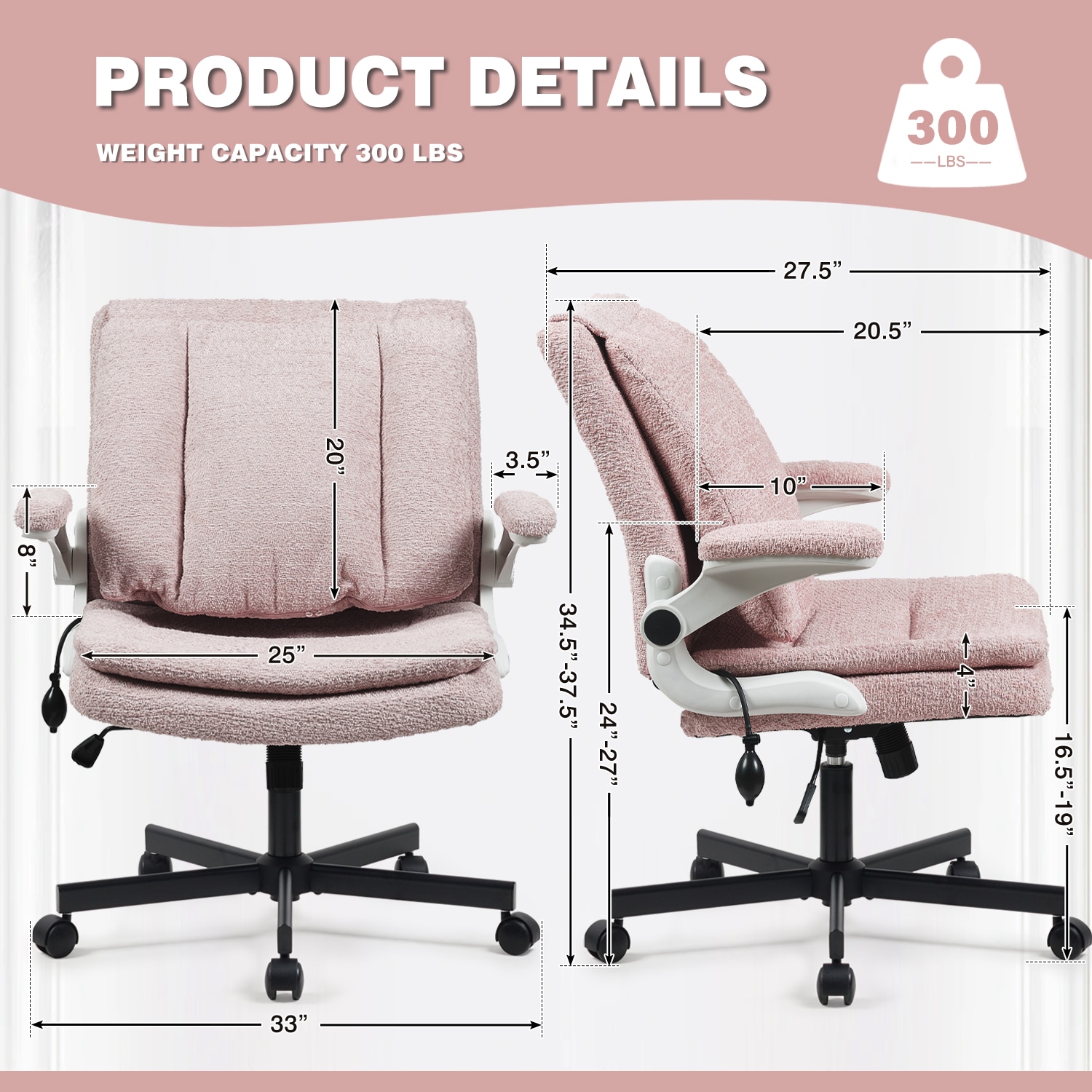 Ergonomic Office Chair With Airbag Lumbar Support And Flip Armrests_voghion.com
